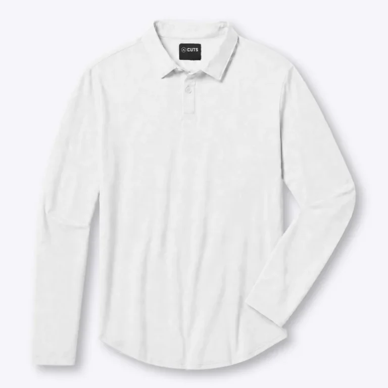 Cuts AO Long Sleeve Polo in White