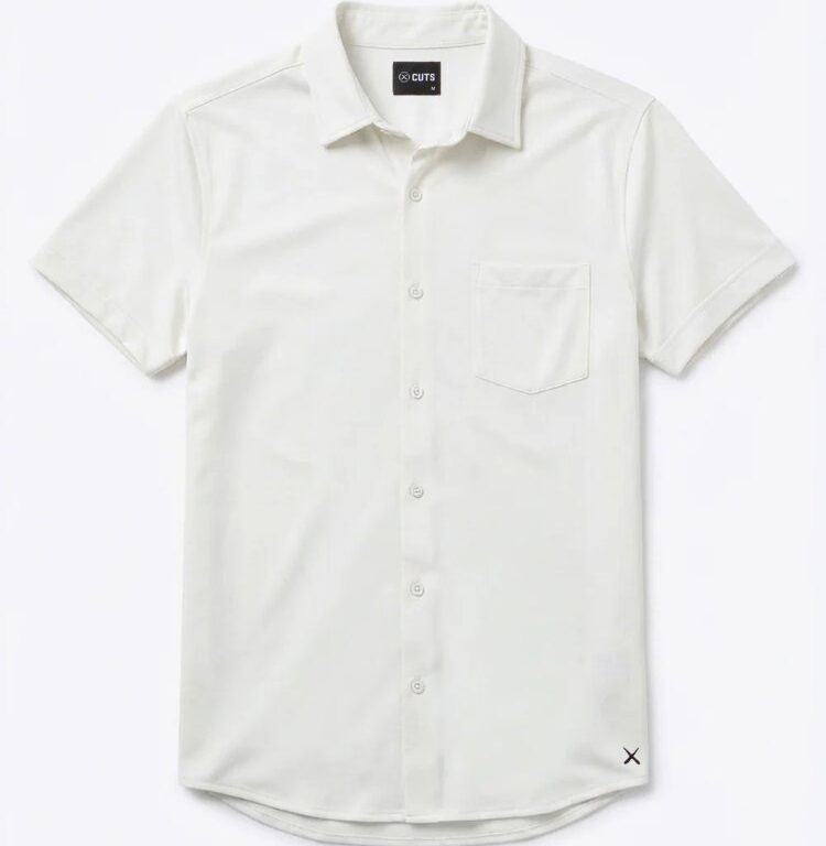 Cuts AO Short Sleeve Button-Up in White