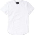 Cuts AO V-Neck Curve-Hem Tee in White