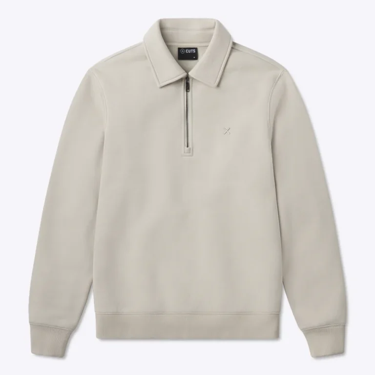 Cuts Divine Fleece Quarter-Zip in Parchment