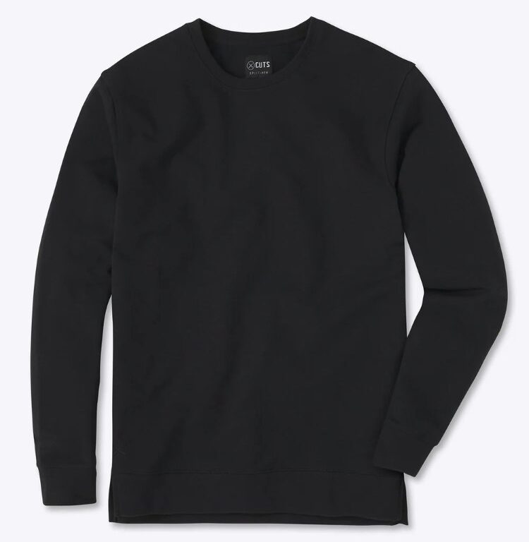 Cuts Hyperloop Split-Hem Pullover in Black