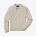 Cuts Riviera Knit Long Sleeve Polo in Sand Dune