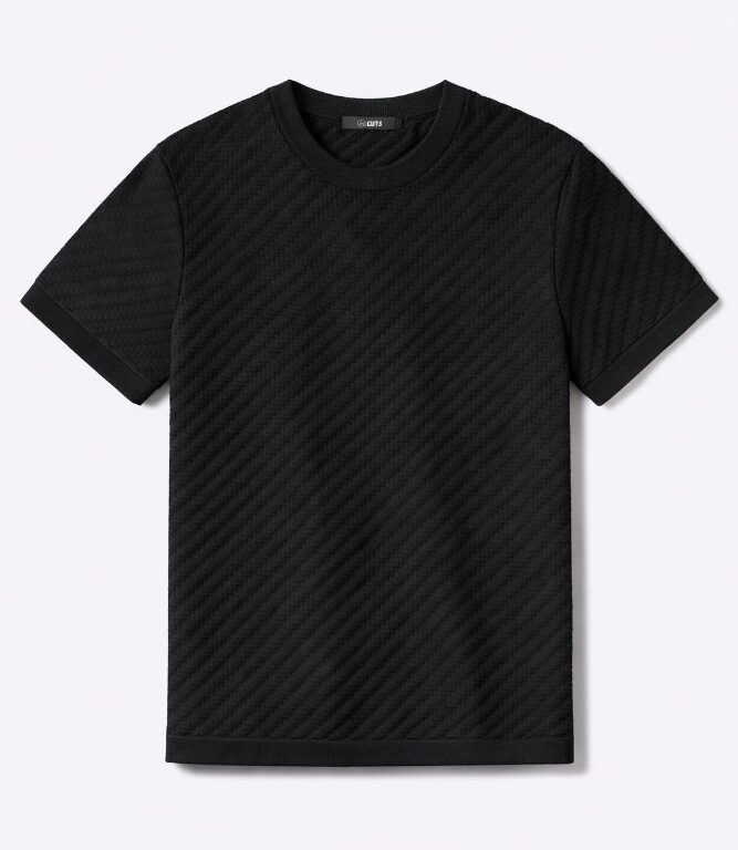Cuts Riviera Texture Tee in Black