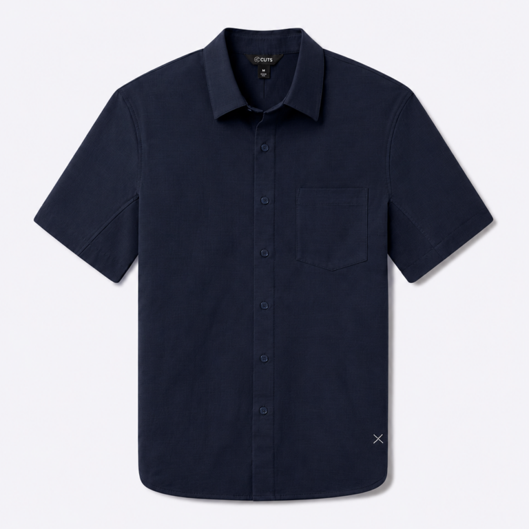 Cuts SoHo Short Sleeve Button-Up in Pacific Blue