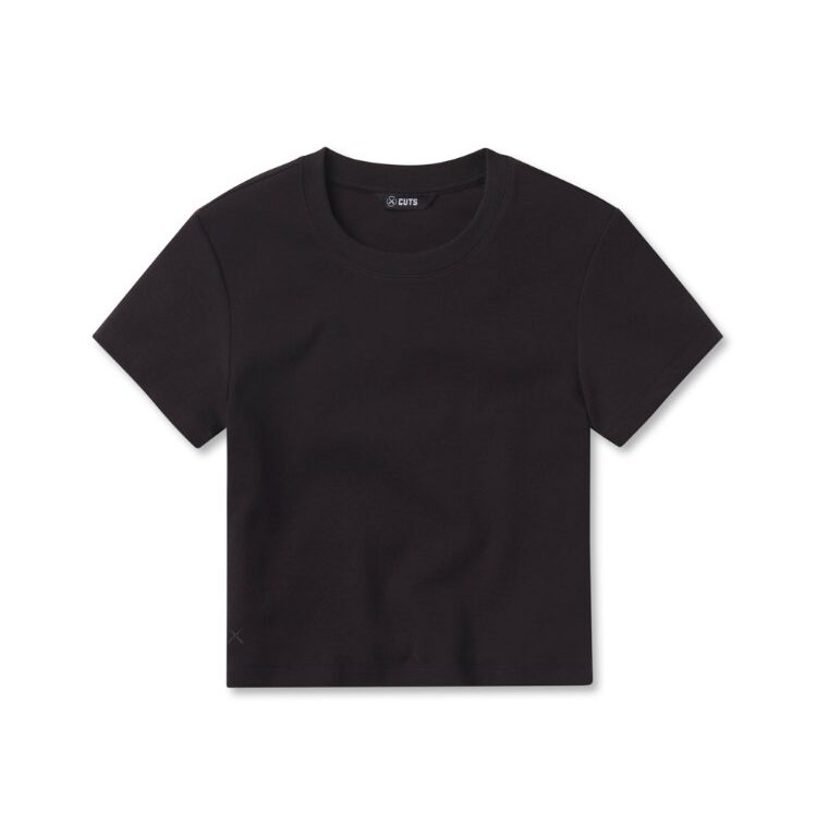 Cuts Women's Tomboy Cropped Tee in Black