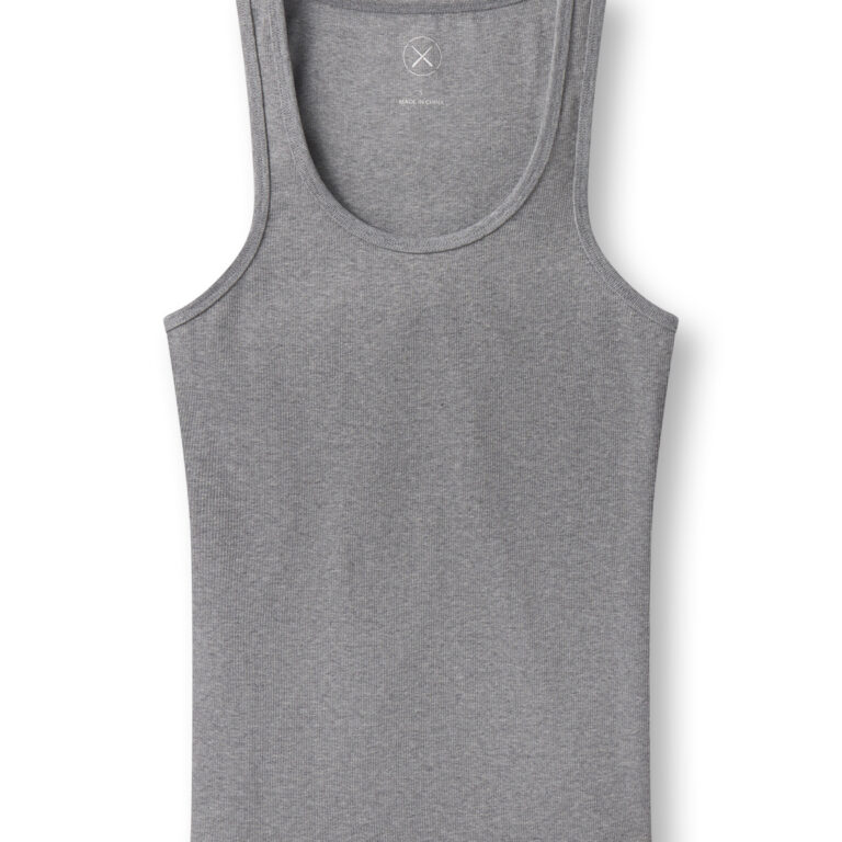 Cuts Women's Essential Rib Tank in Heather Grey