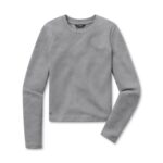 Cuts Women’s Long Sleeve Tomboy Tee in Heather Grey