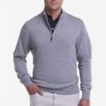 Fairway & Greene Baruffa Merino L/s 1/4 Zip Swtr in Light Charcoal