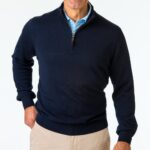 Fairway & Greene Baruffa Merino L/s 1/4 Zip Swtr in Navy