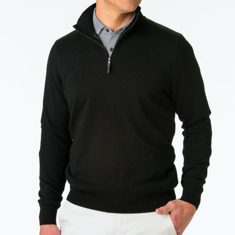 Fairway & Greene Baruffa Merino Windsweater in Black