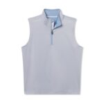 Fairway & Greene Coughlin Stripe 1/4 Zip Vest in Bluff