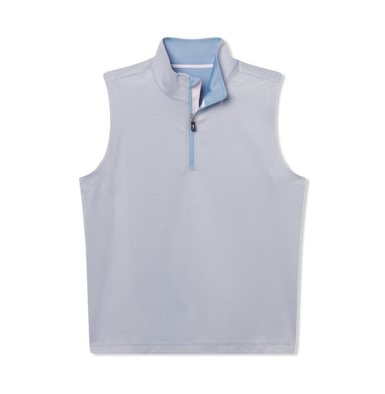 Fairway & Greene Coughlin Stripe 1/4 Zip Vest in Bluff