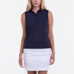 Fairway & Greene Sleeveless Charlotte Jersey Polo in Eclipse