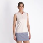Fairway & Greene Sleeveless Charlotte Jersey Polo in Parfait