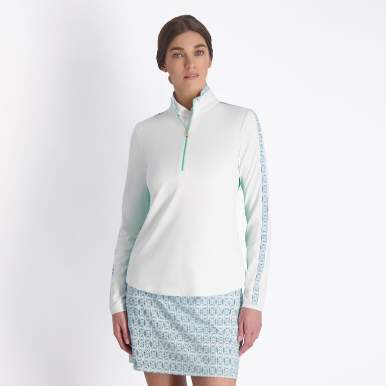 Fairway & Greene Aimee Zip Mock in White