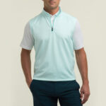 Fairway & Greene Art Deco Print 1/4 Zip Vest in Salt Air