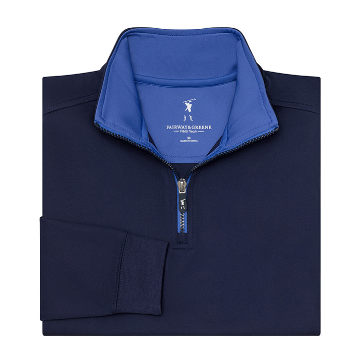 Fairway & Greene Boys Caves Long Sleeve Quarter-Zip Pullovr in Marine