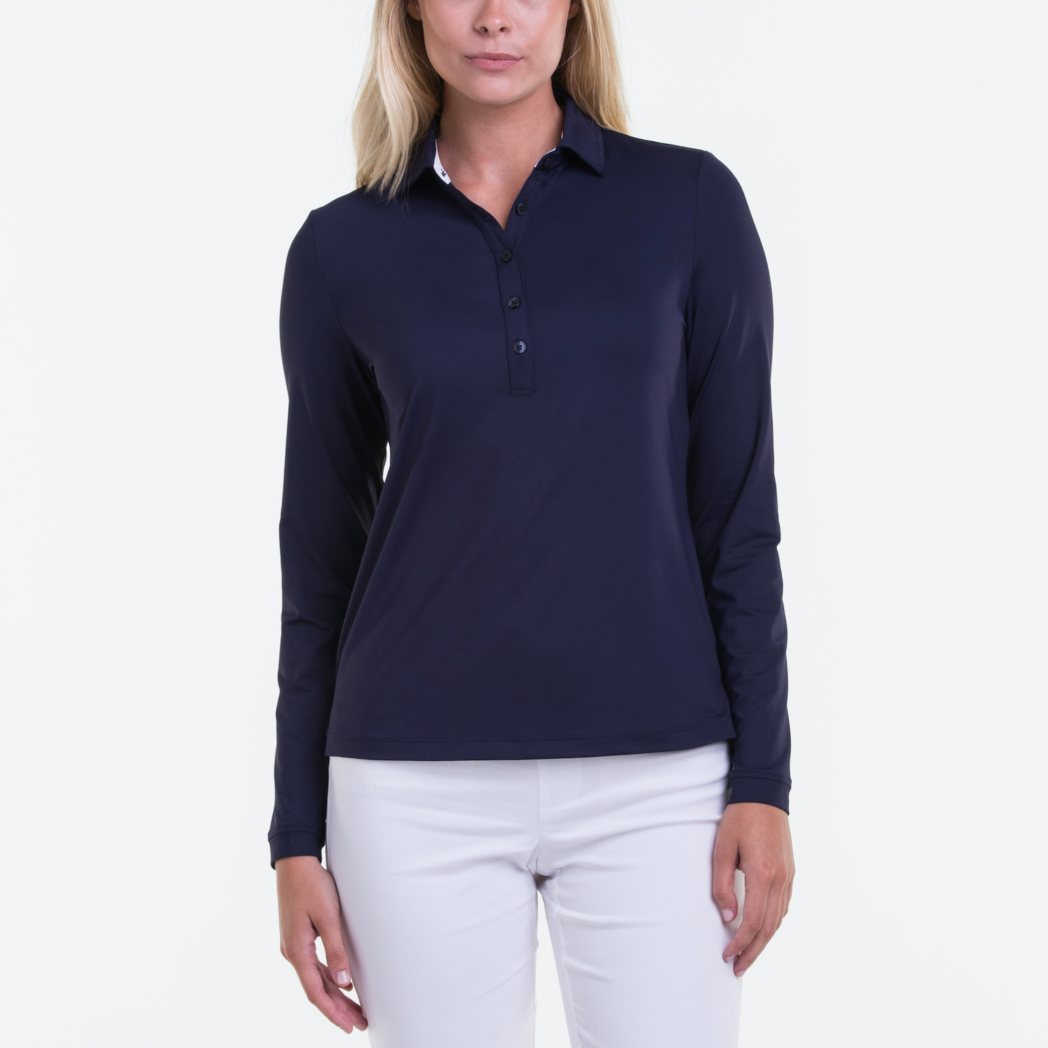 Fairway & Greene Catherine L/Slv Polo in Eclipse