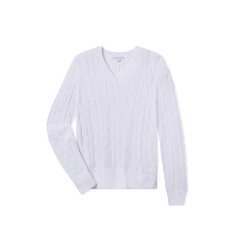 Fairway & Greene Elodie V-neck Cable Sweater