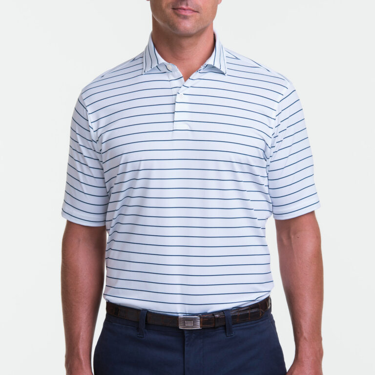 Fairway & Greene Faxon Stripe Polo in White
