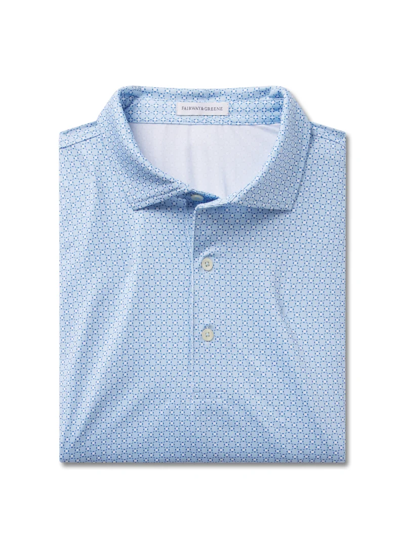 Fairway & Greene Ibis Print Polo in Bluff