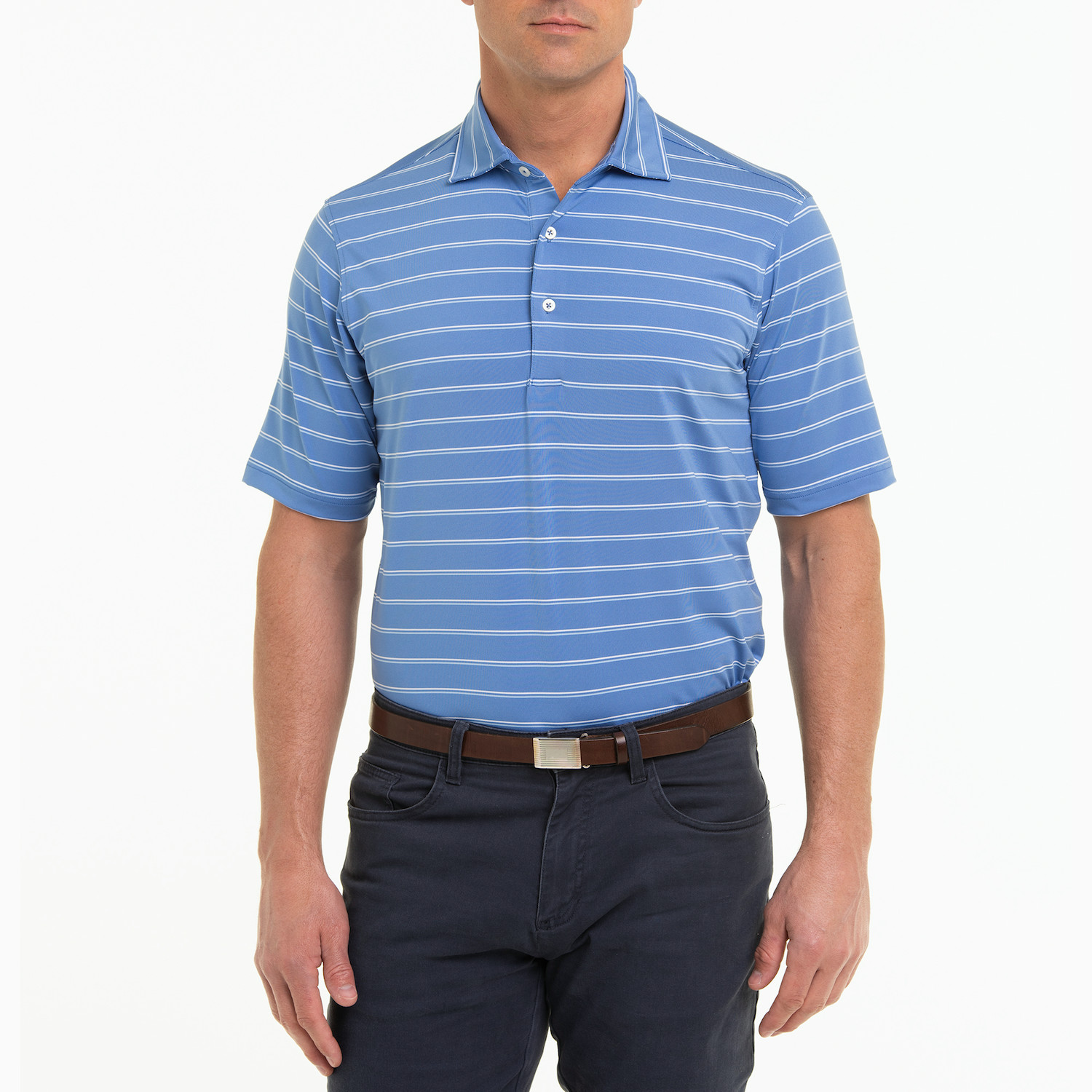 Fairway & Greene St. Tropez Stripe Polo in Baltic