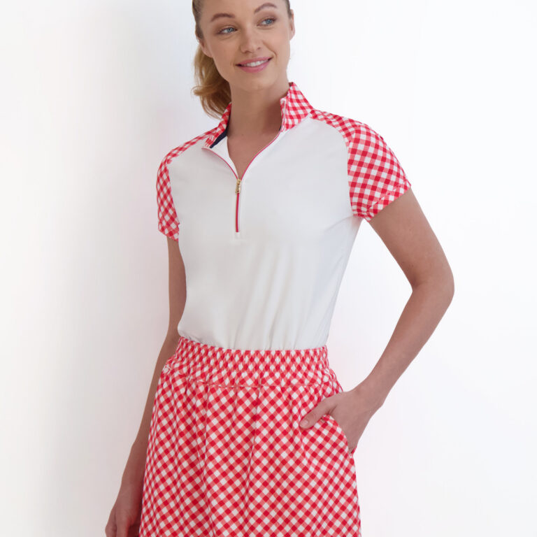 Fairway & Greene Suki Zip Mock in White