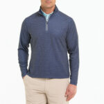 Fairway & Greene Wave Long Sleeve Quarter-Zip in Marine