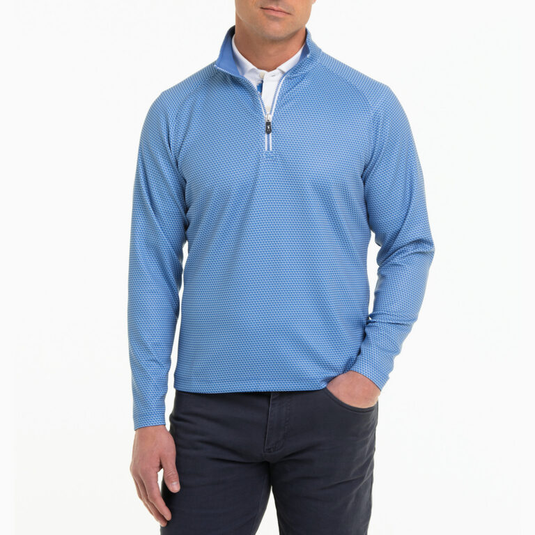 Fairway & Greene Wave Long Sleeve Quarter-Zip in Baltic