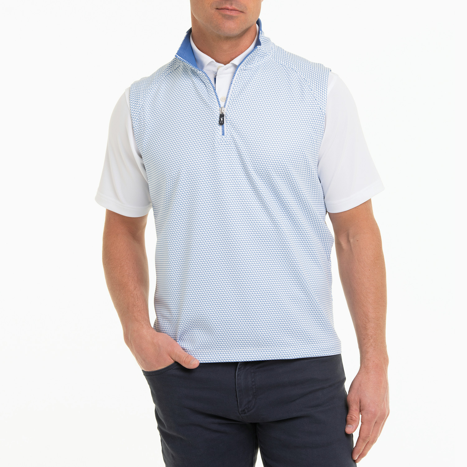 Fairway & Greene Wave Quarter-Zip Vest in White