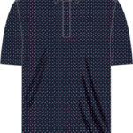 G/FORE All Play Spade Geo Stretch Knit Polo in Twilight / Classic Red