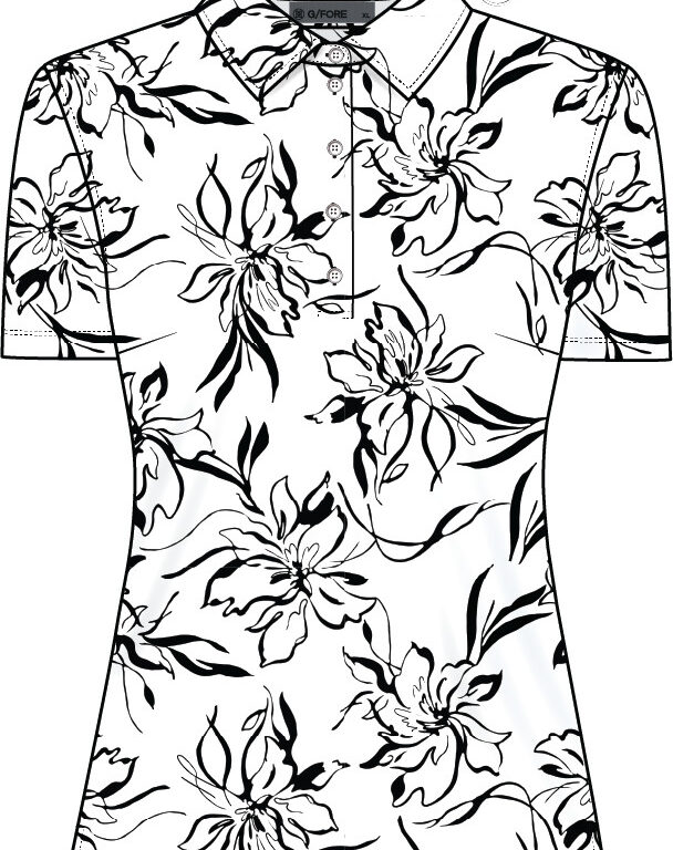 G/FORE Big Floral Silky Tech Nylon Polo
