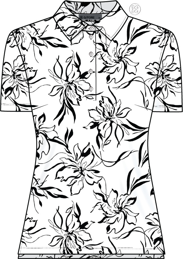 G/FORE Big Floral Silky Tech Nylon Polo