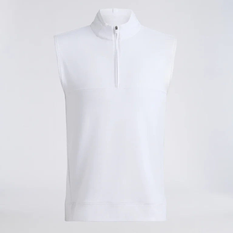 G/Fore Brushed Back Tech Terry 1/4 Zip Vest in Snow