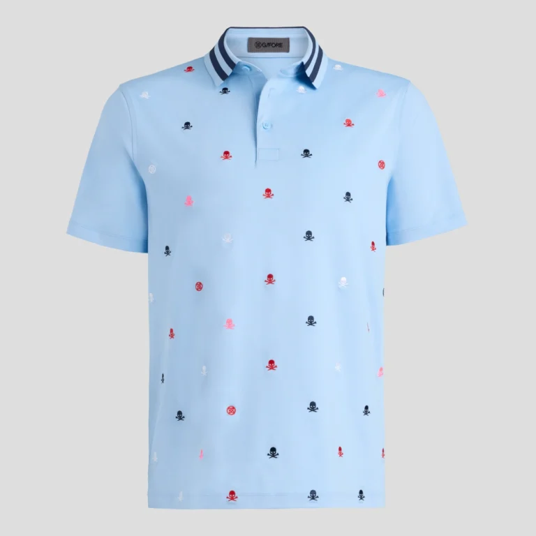 G/FORE Embroidered Tech Jersey Polo in Baja