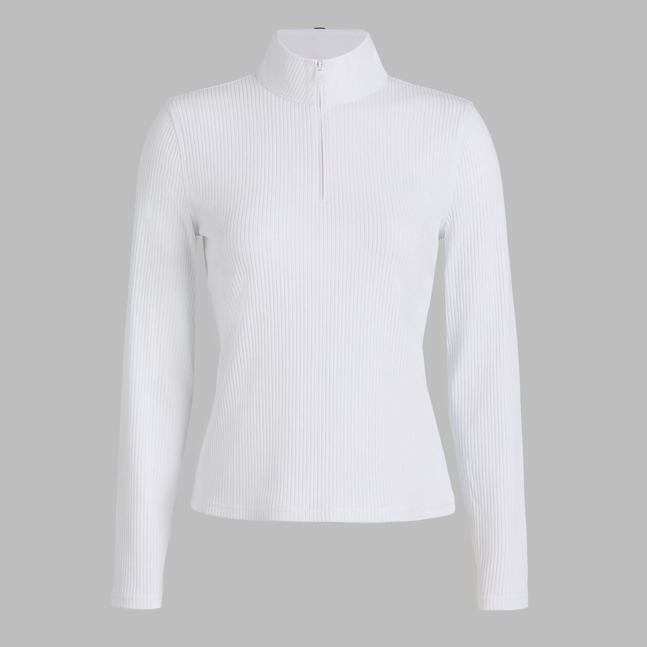 G/FORE Fitted Cropped Rib Quarter Zip Pullover in Snow