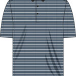 G/Fore Herringbone Stripe Tech Jersey Polo in Onyx/Snow