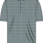 G/Fore Herringbone Stripe Tech Jersey Polo in Pine / Baja