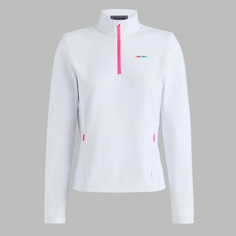 G/FORE I Hate Golf Brushed Back Stretch Quarter Zip Pullover