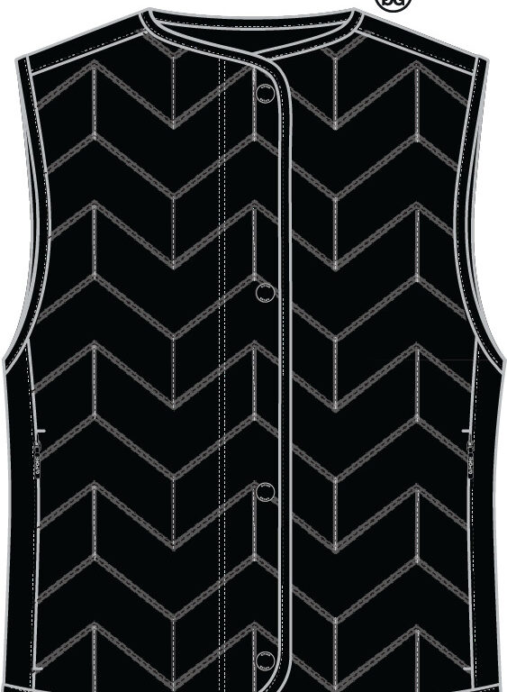 G/FORE Lightweight Chevron Quilted Vest in Onyx
