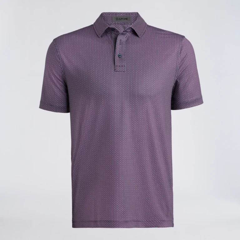 G/Fore Mod Geo Tech Jersey Polo in Twilight / Dark Plum