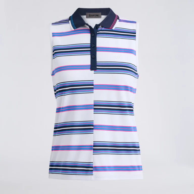 G/FORE Offset Stripe Tech Pique Sleeveless Polo