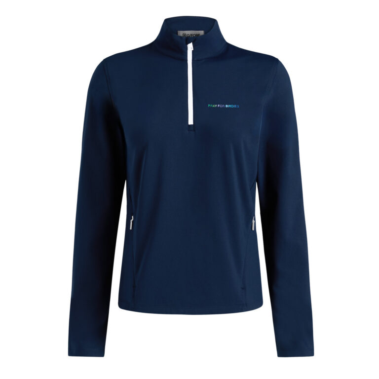 G/FORE Pray for Birdies Brushed Back Stretch Quarter Zip Pullover