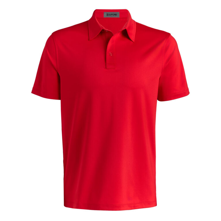 G/Fore Solid Tech Jersey Polo in Ruby