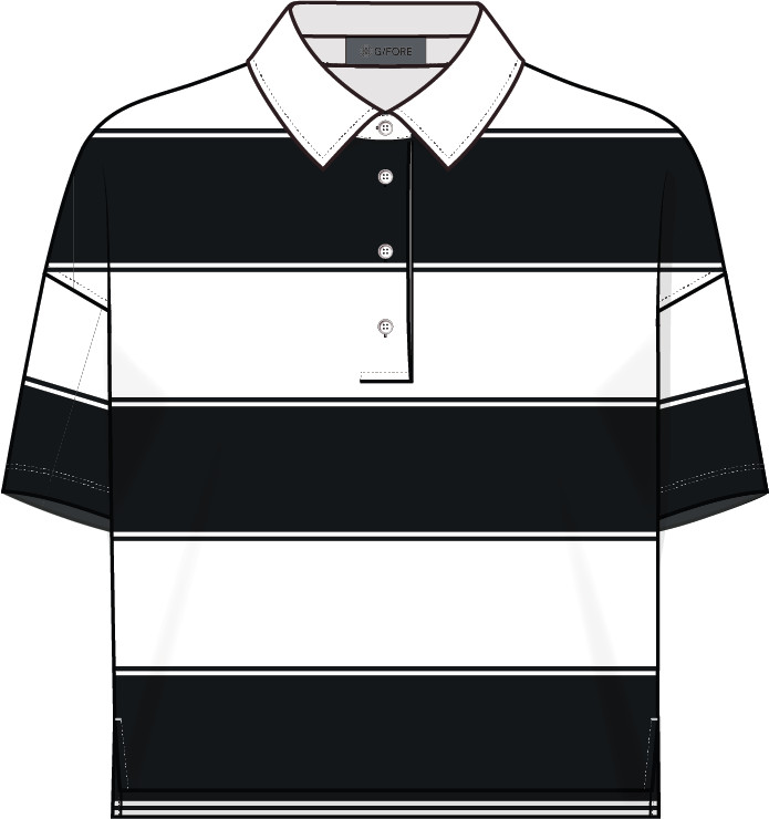 G/FORE Striped It Boxy Rugby Polo