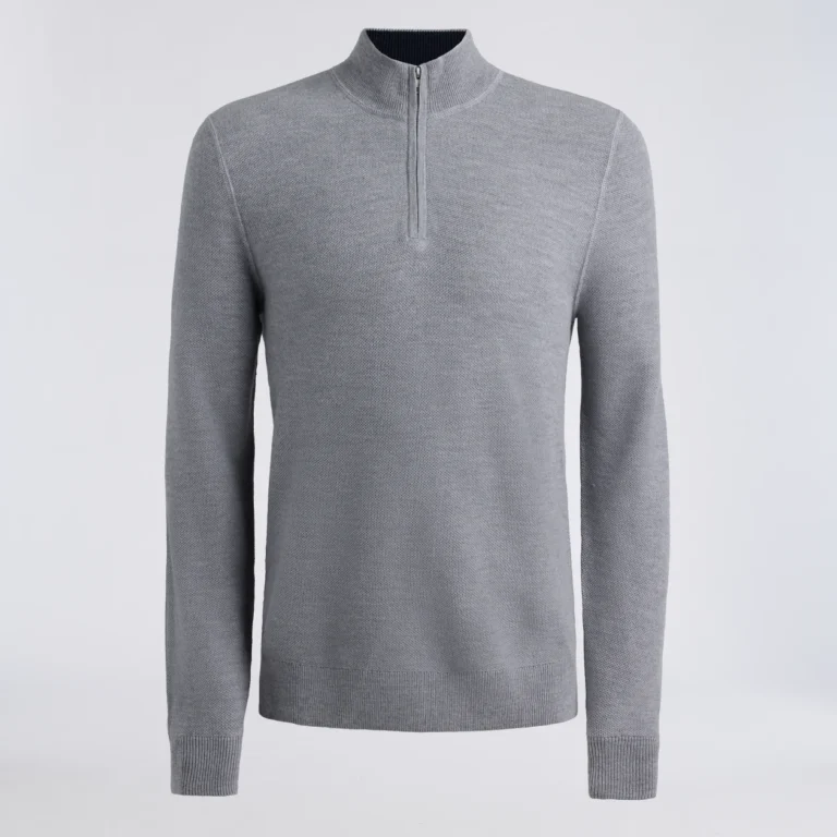 G/FORE The Club Merino Wool Quarter-Zip Sweater in Nimbus Melange