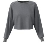 Greyson Blank Aspen Cropped Crewneck in Smoke Heather