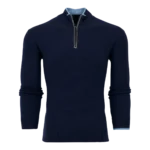 Greyson Sebonack 1/4 Zip Sweater in Maltese Blue