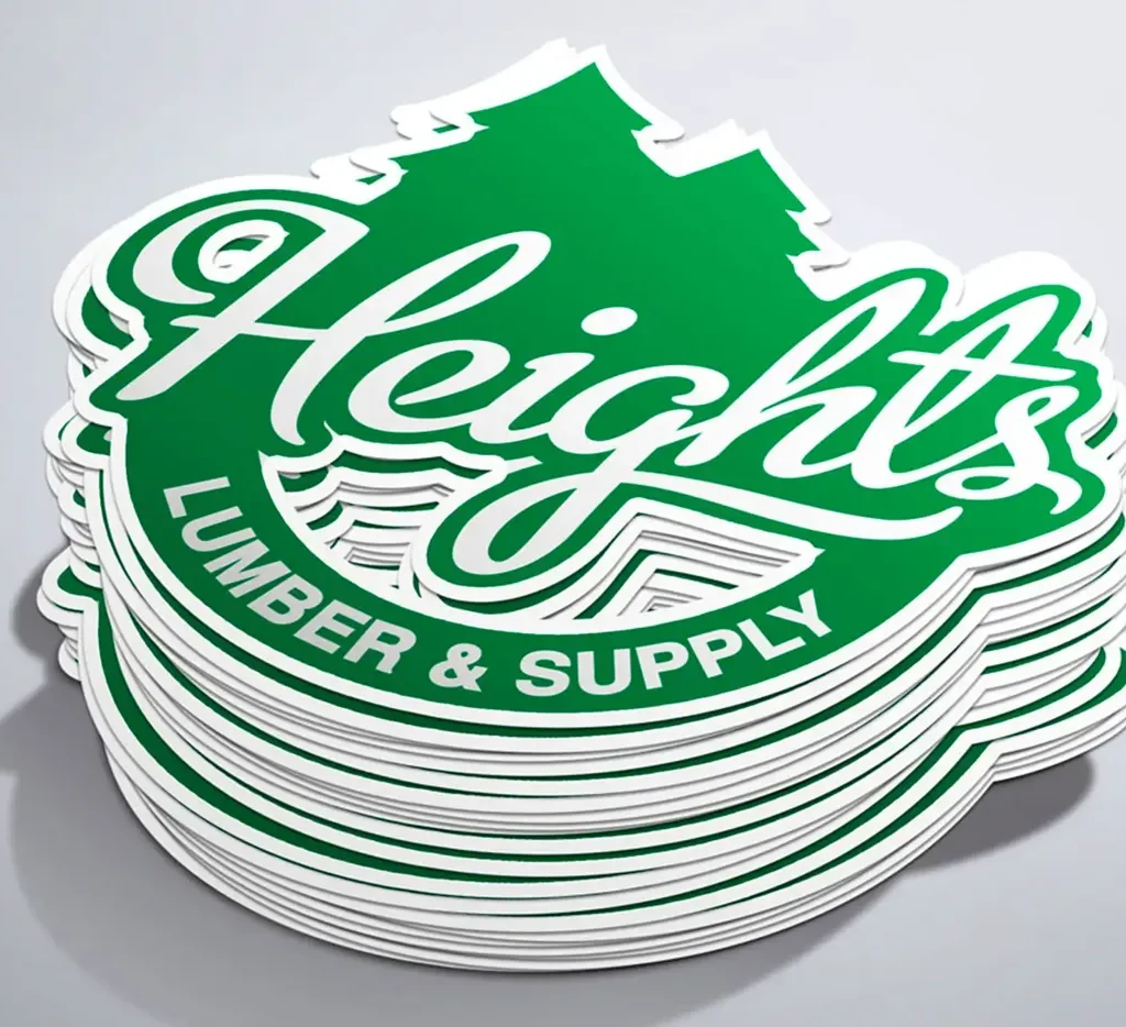 Heights Lumber stickers