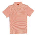 High Creek Hairline Stripe Polo in Orange and White